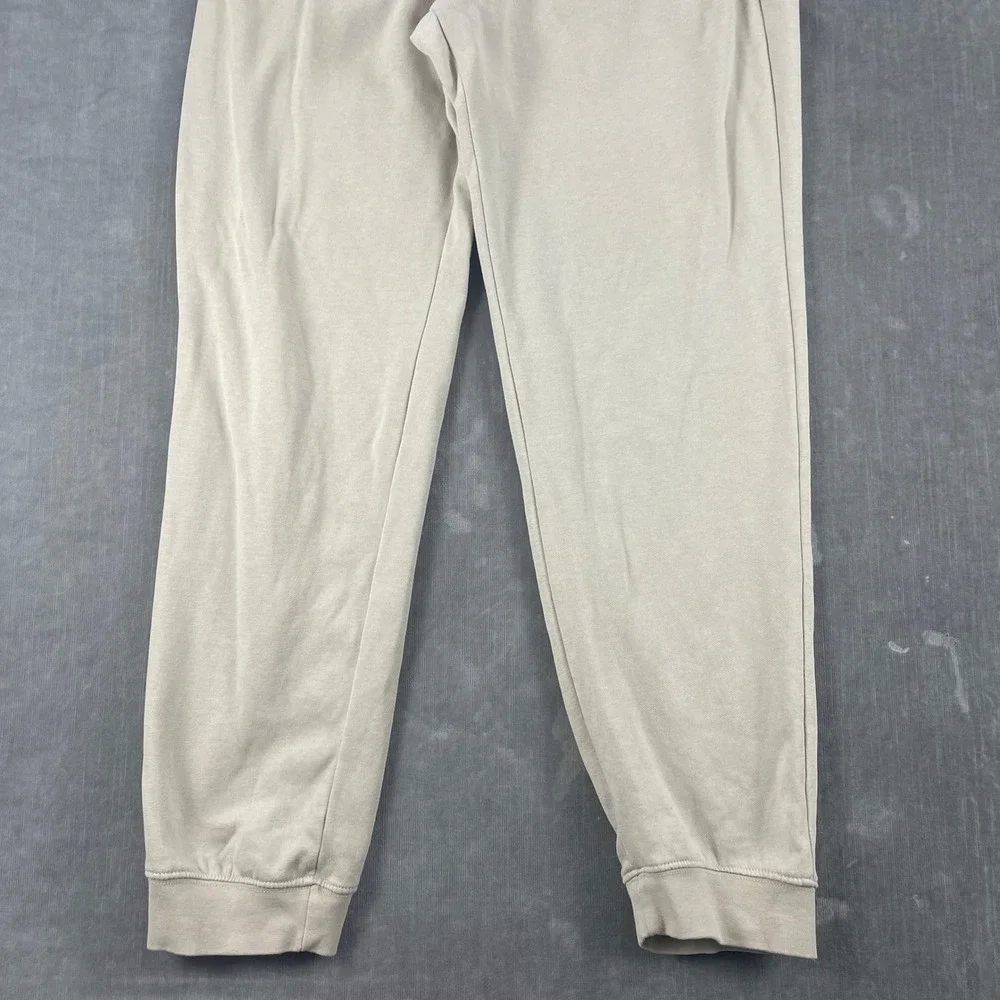 H&M Kids Small Beige Jogger Sweatpants Regular Fit Fleece Lined Drawstring
